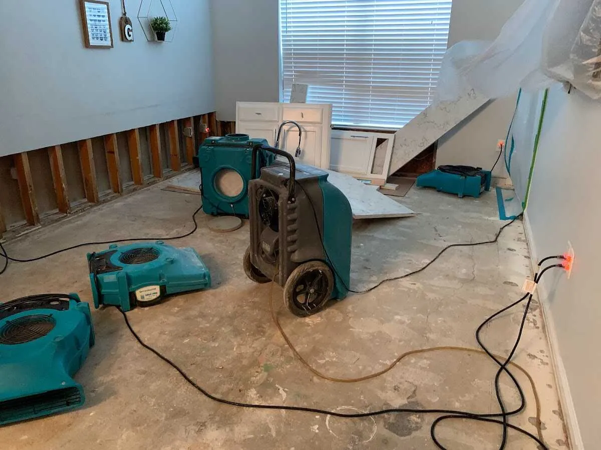 Dehumidifier in flood-cut room for Water Extraction & Removal in Monfort Heights